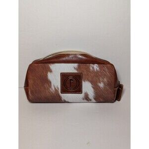 Barrington Horsehair Print Leather small travel toiletry Makeup bag Western